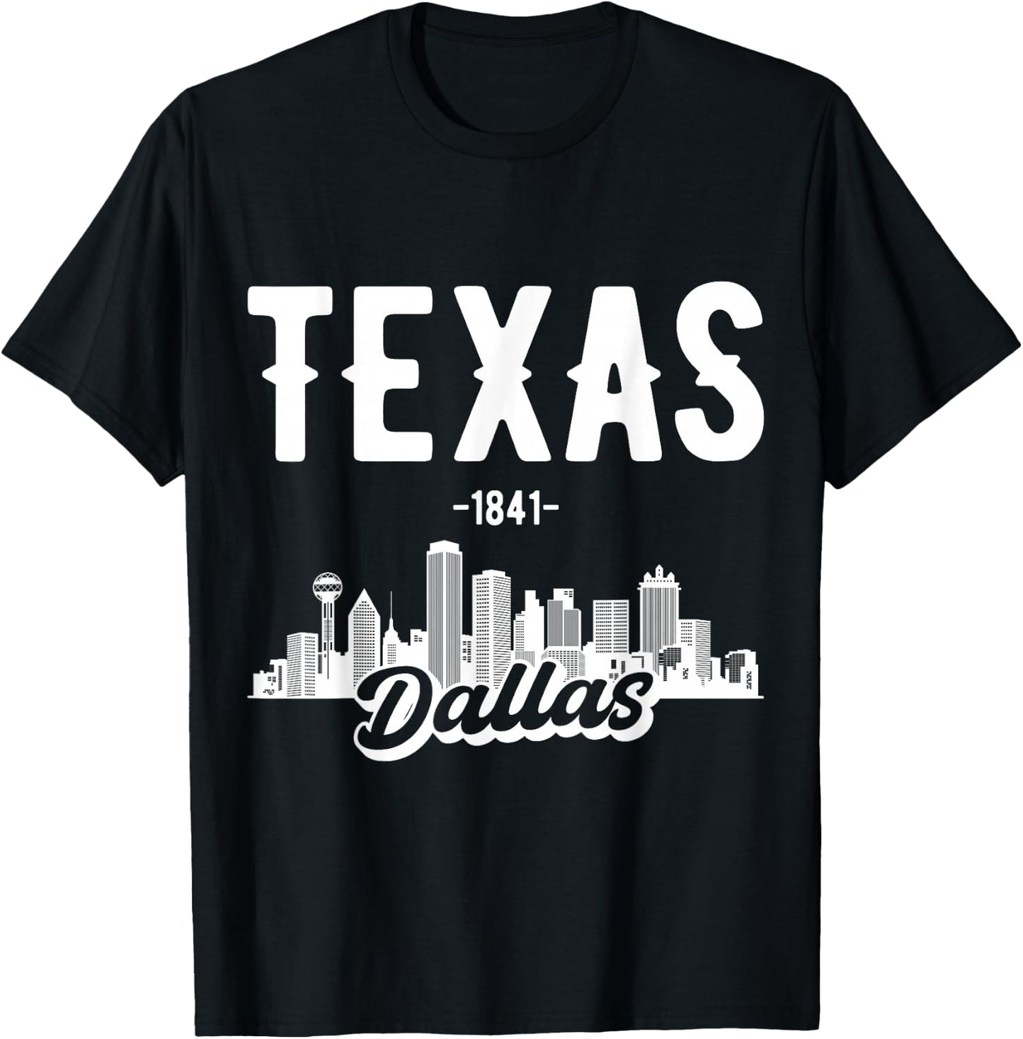 Dallas Texas Skyline T-Shirt - T-Shirt | Black