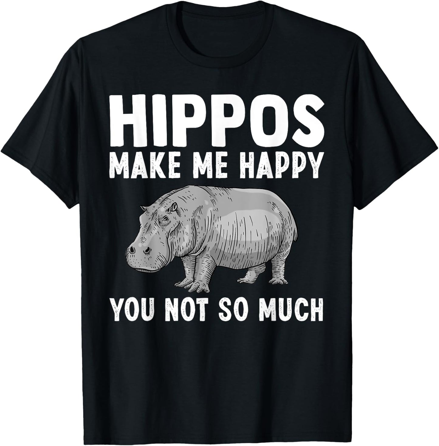 Funny Hippo Design Women Kids Hippopotamus Lovers T-Shirt - T-Shirt | Black