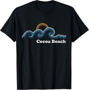 Retro Cocoa Beach Florida FL Vintage Beach Surf Men Women T-Shirt - T-Shirt | Black