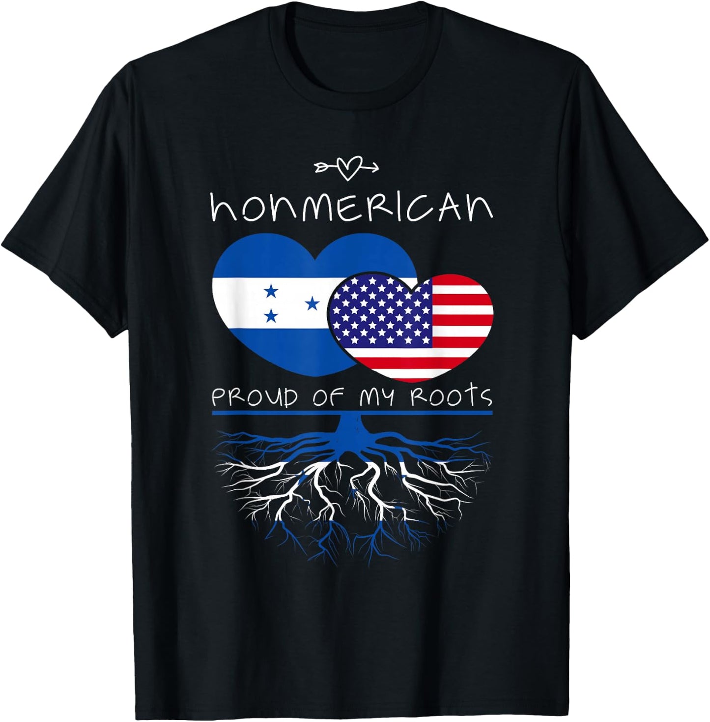 Honduras USA Proud Of Both Countries Honmerican T-Shirt - T-Shirt | Black