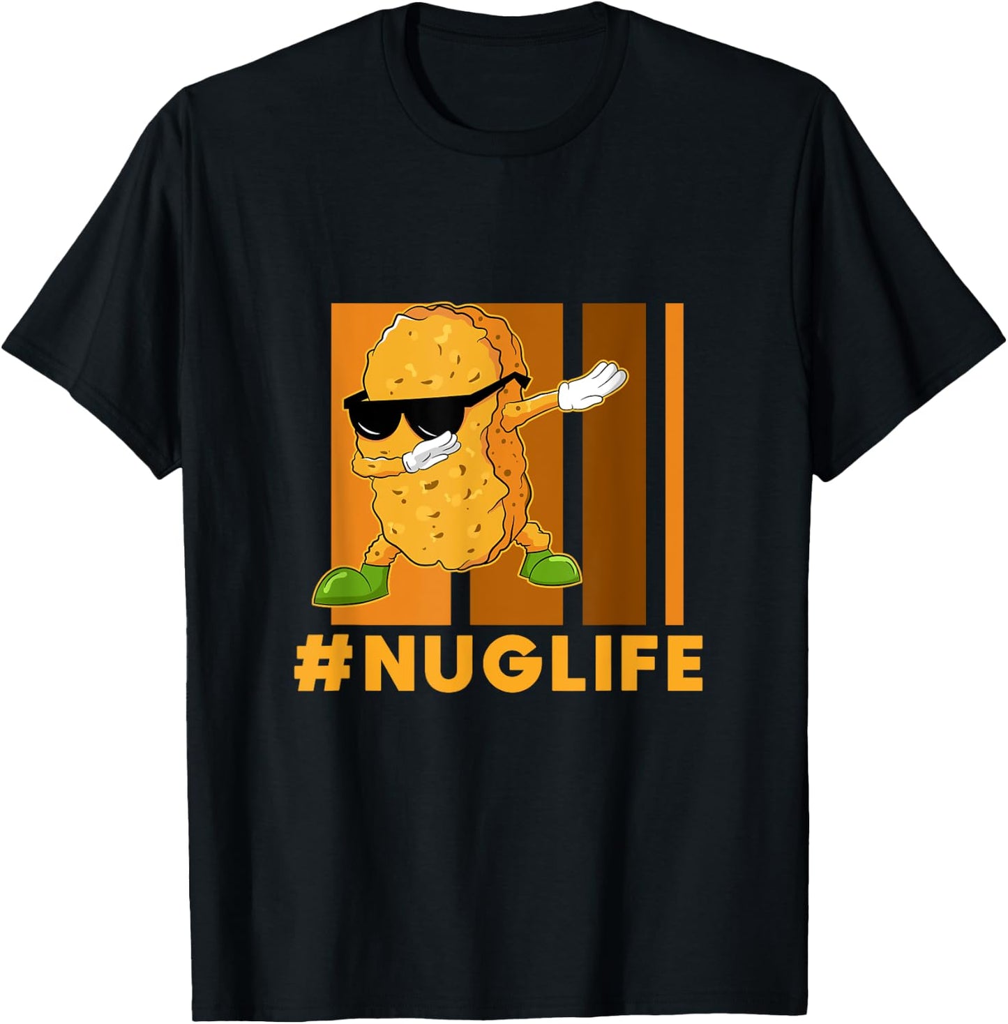 Dinosaur Nugget Gift Ideas Chicken Nugget Lover Dabbing Chicken Nugget Nuggie Lover Hashtag Nug Life T-Shirt - T-Shirt | Black