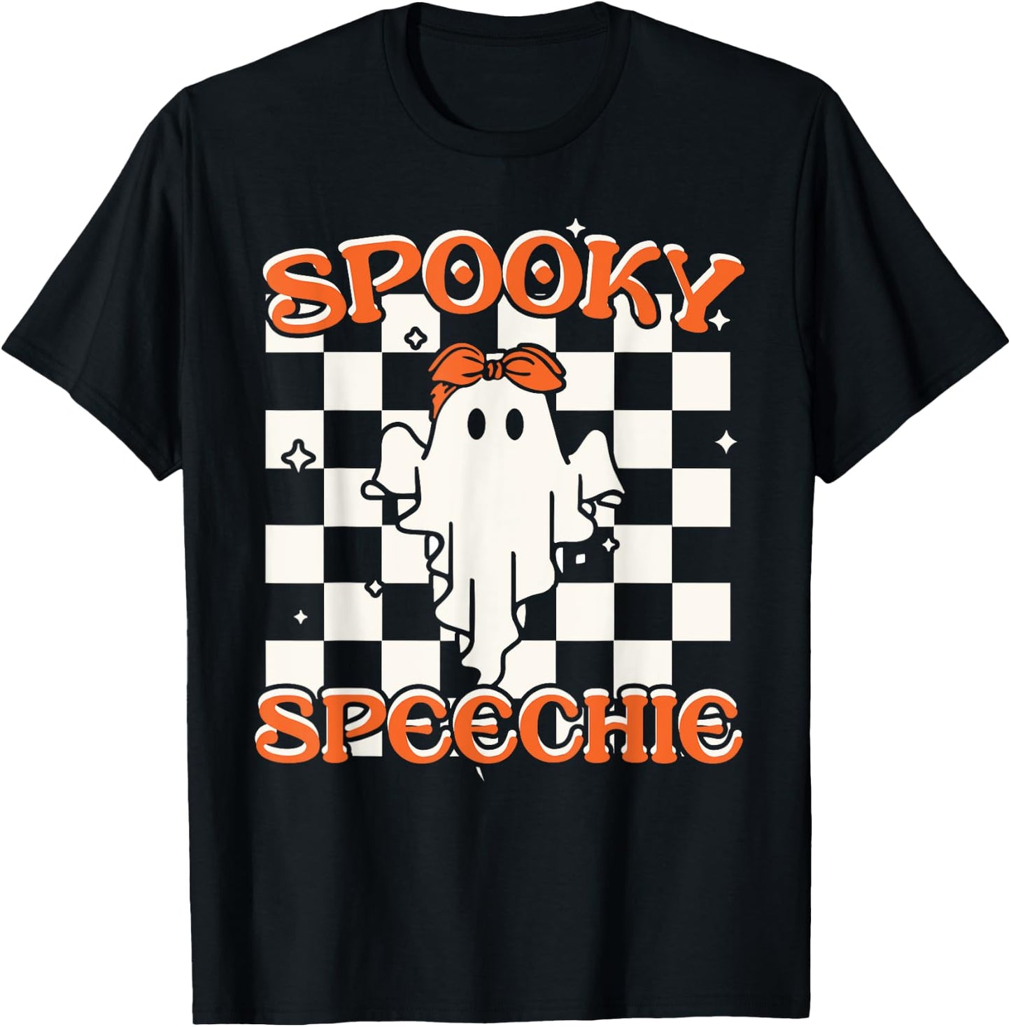 Spooky Speechie Speech Therapy Halloween Costume Ghost SLP T-Shirt - T-Shirt | Black