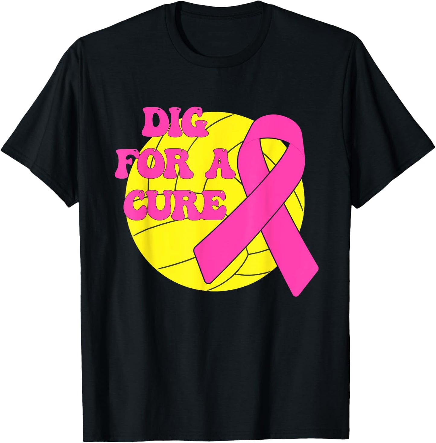 Dig For A Cure Water polo Pink Out Breast Cancer Awareness T-Shirt - T-Shirt | Black