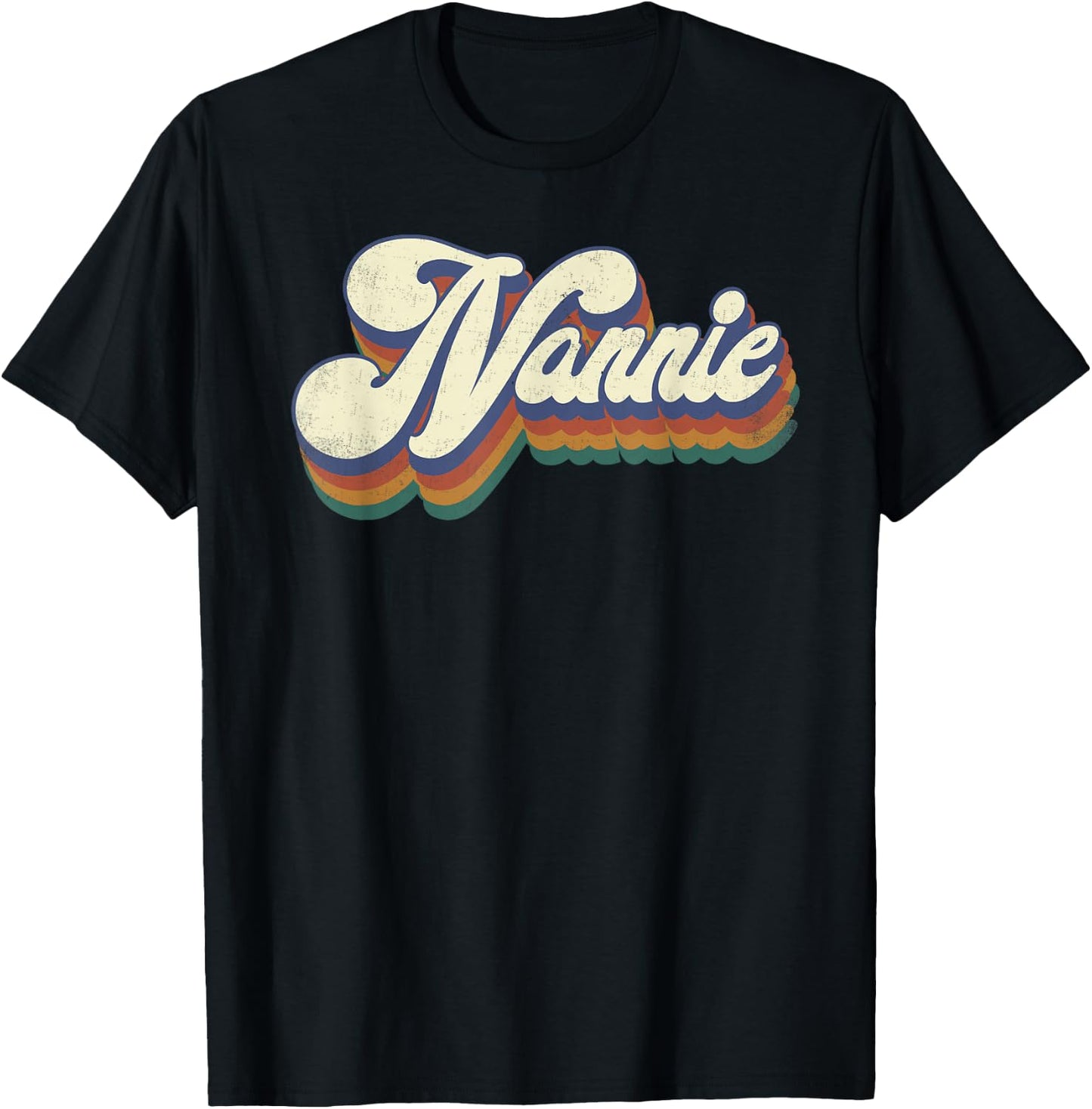Nannie Gifts For Grandma Retro Vintage Mother's Day Nannie T-Shirt - T-Shirt | Black