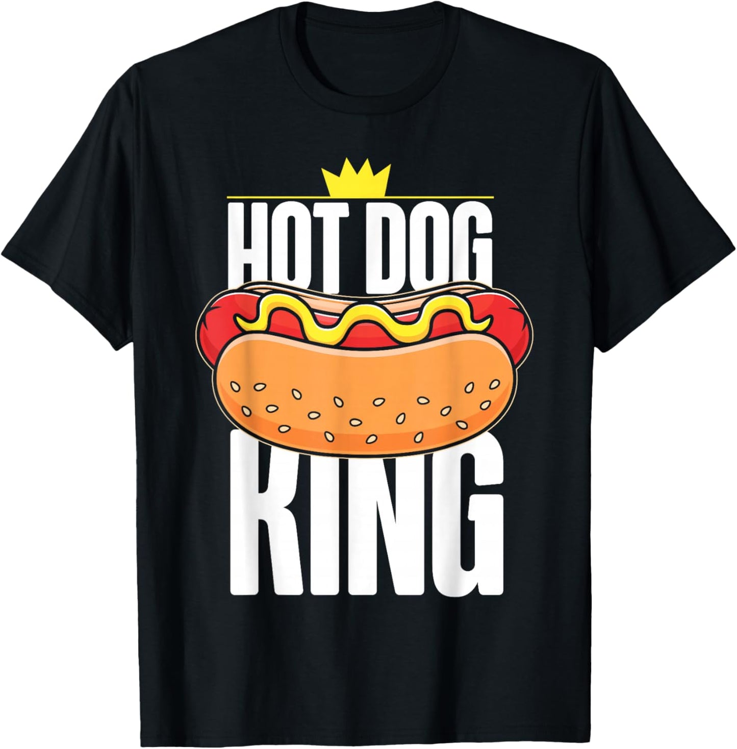 Hot Dog Adult King Hot Dog King T-Shirt - T-Shirt | Black