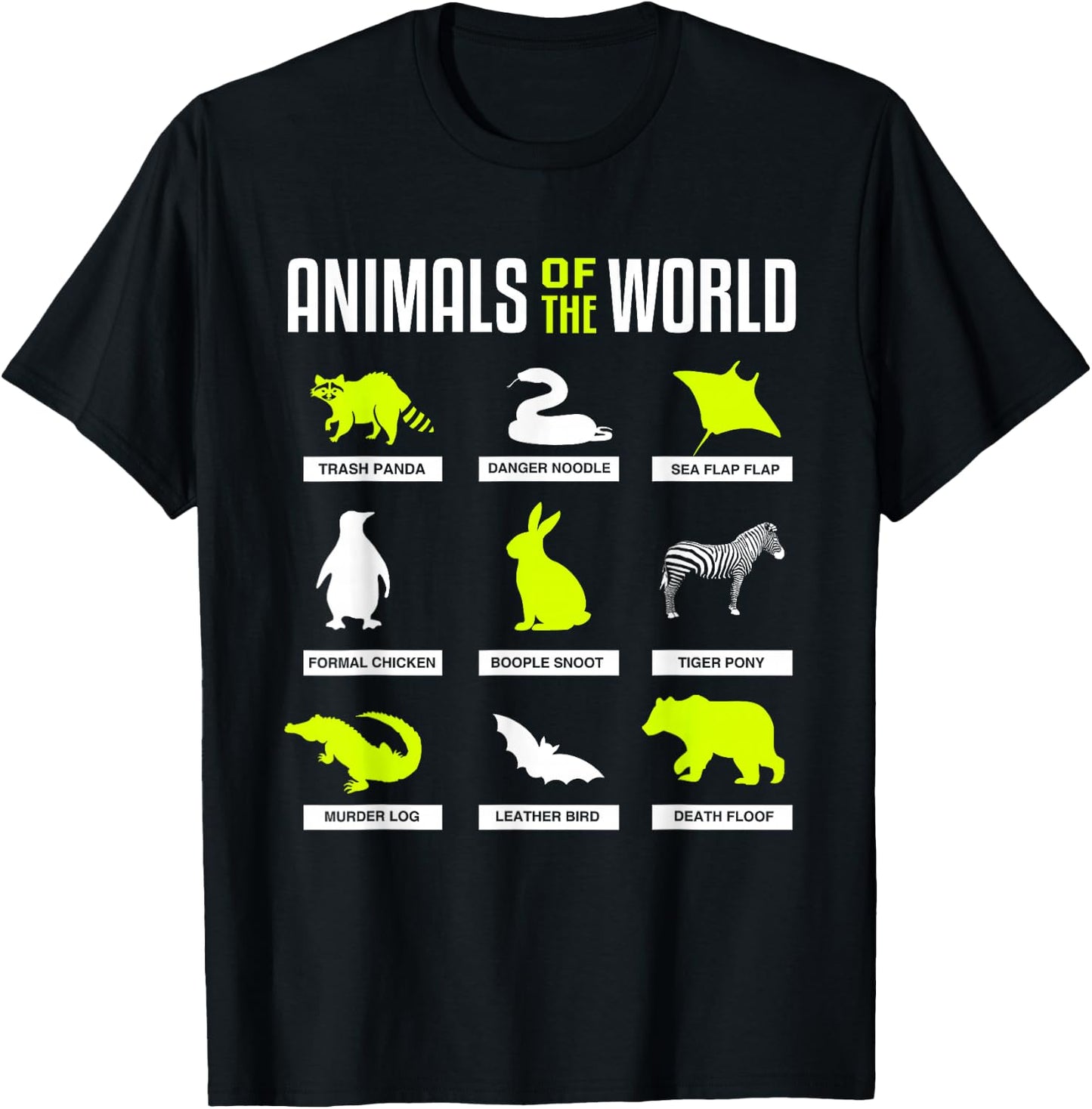 Animals Of The World T-Shirt - T-Shirt | Black