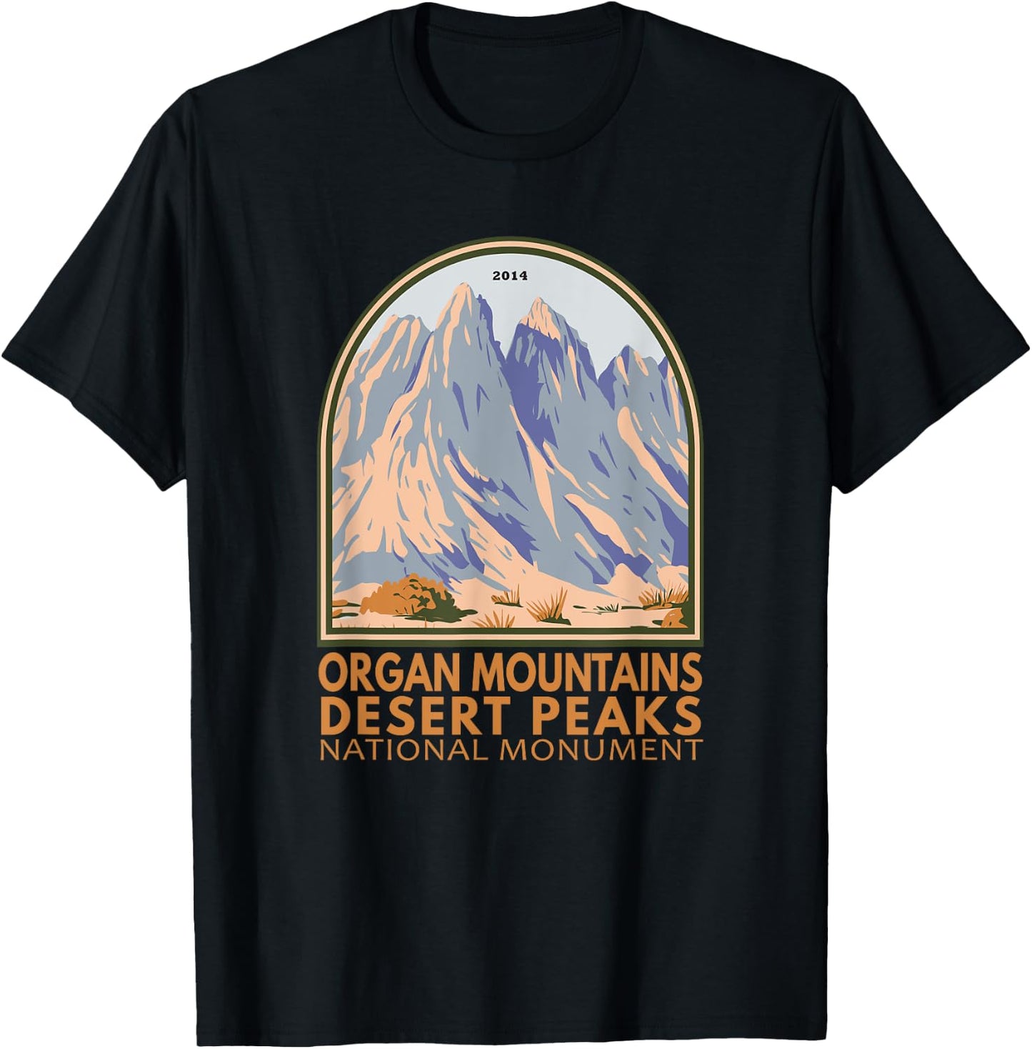 Organ Mountains Desert Peaks National Monument Emblem Retro T-Shirt - T-Shirt | Black