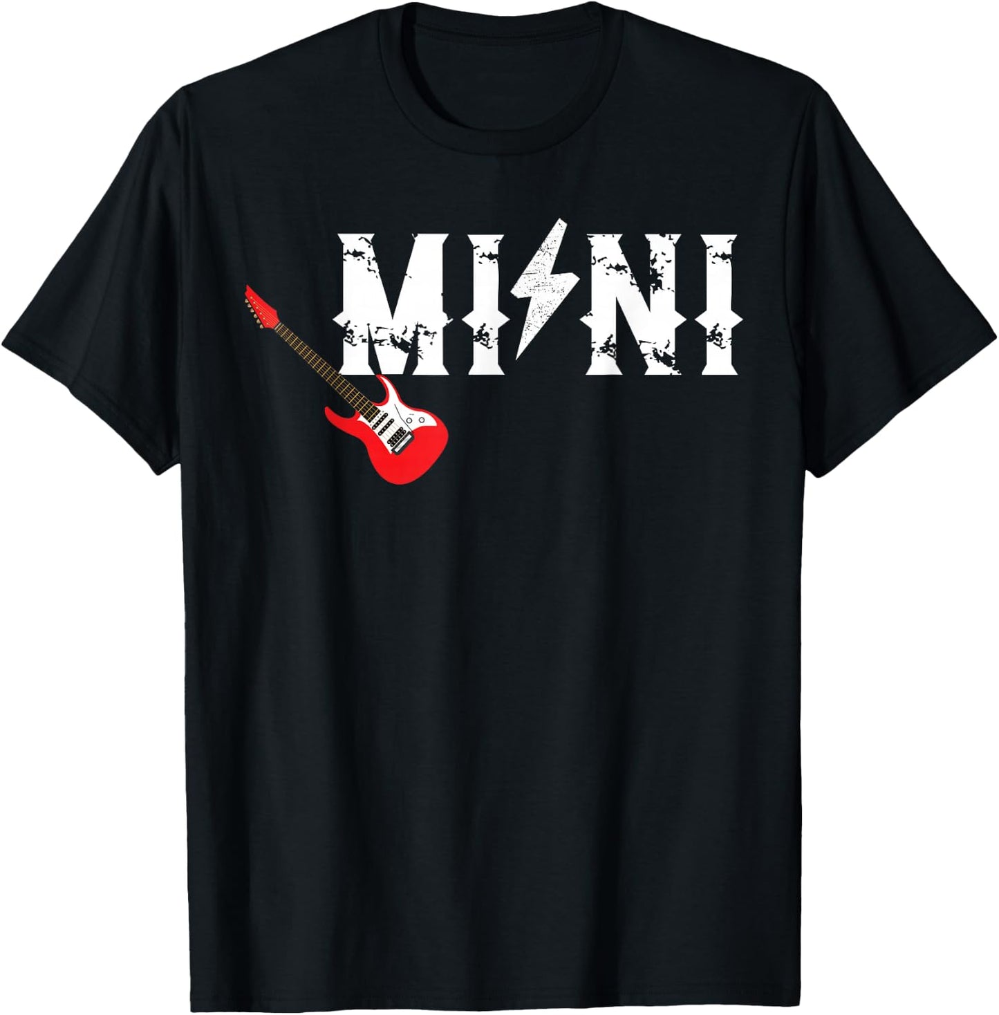 Mini Rockin One Birthday Family Matching Rock Guitar T-Shirt - T-Shirt | Black