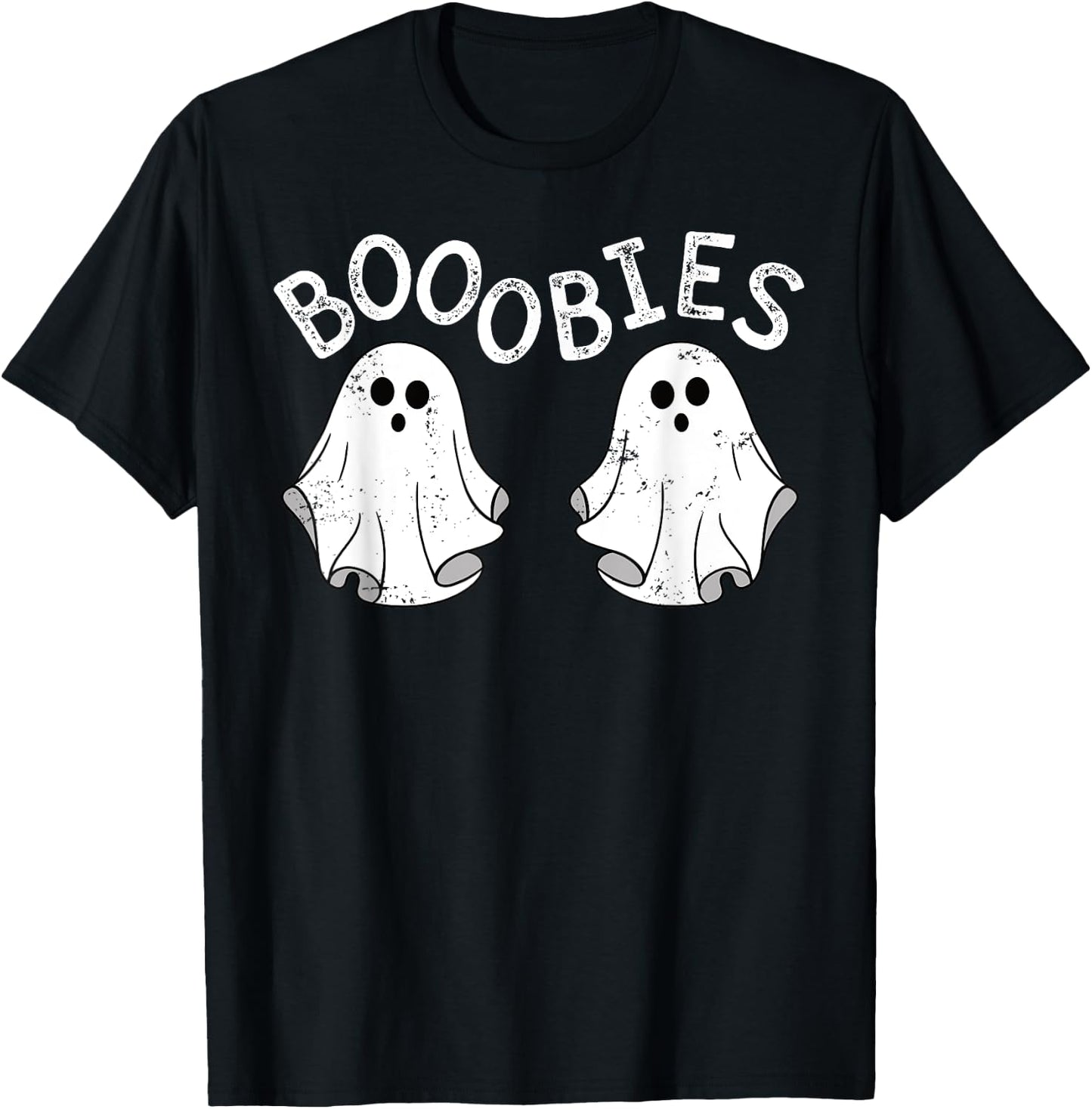 Boob Ghosts Booobie Halloween Bra Breast Funny Costume T-Shirt - T-Shirt | Black