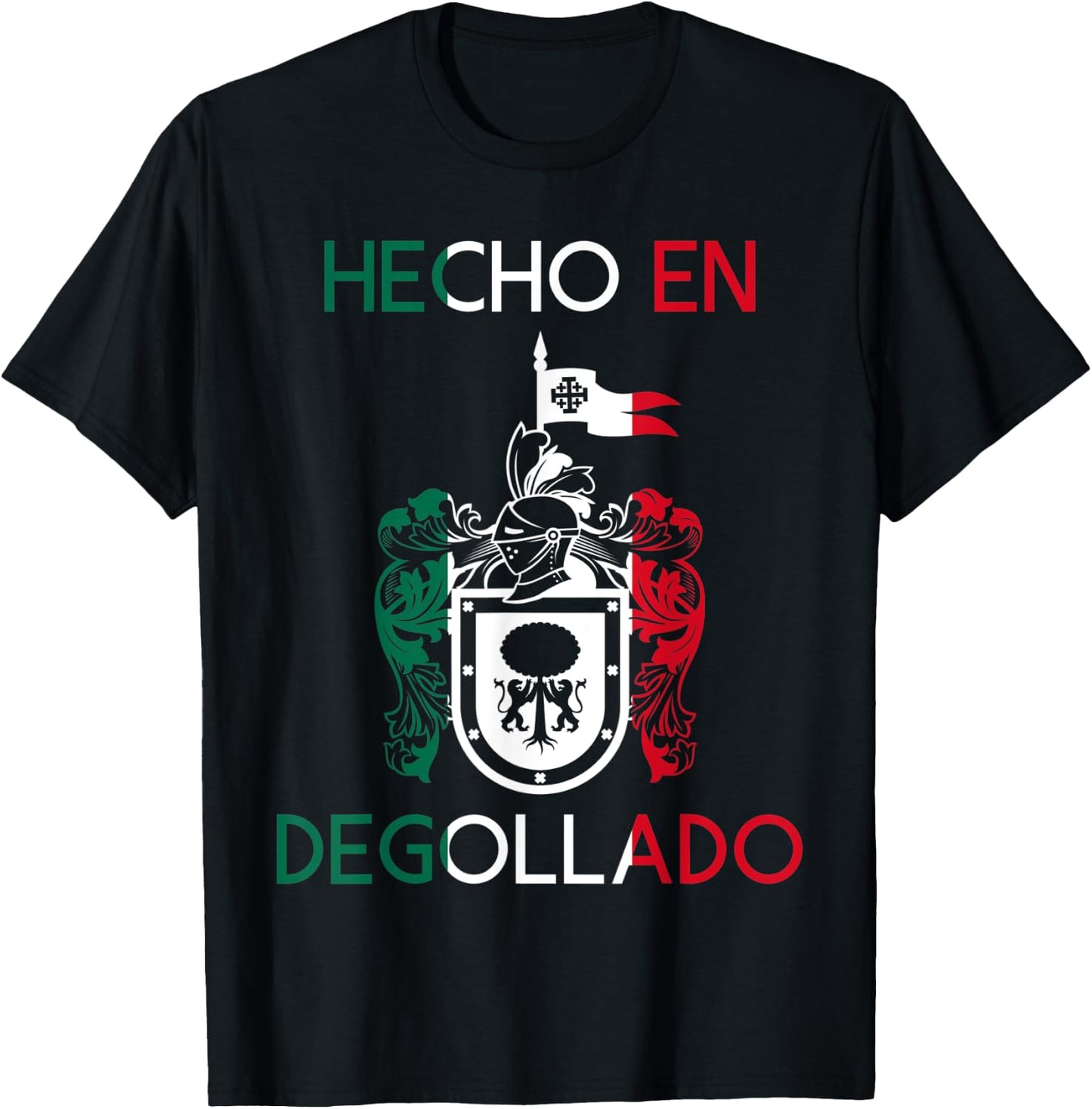 Hecho En Degollado Jalisco Estado Mexico Escudo Eagle Aguila T-Shirt - T-Shirt | Black