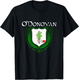 O'Donovan Surname Irish Clan Tartan Badge Ireland T-Shirt - T-Shirt | Black