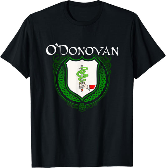 O'Donovan Surname Irish Clan Tartan Badge Ireland T-Shirt - T-Shirt | Black