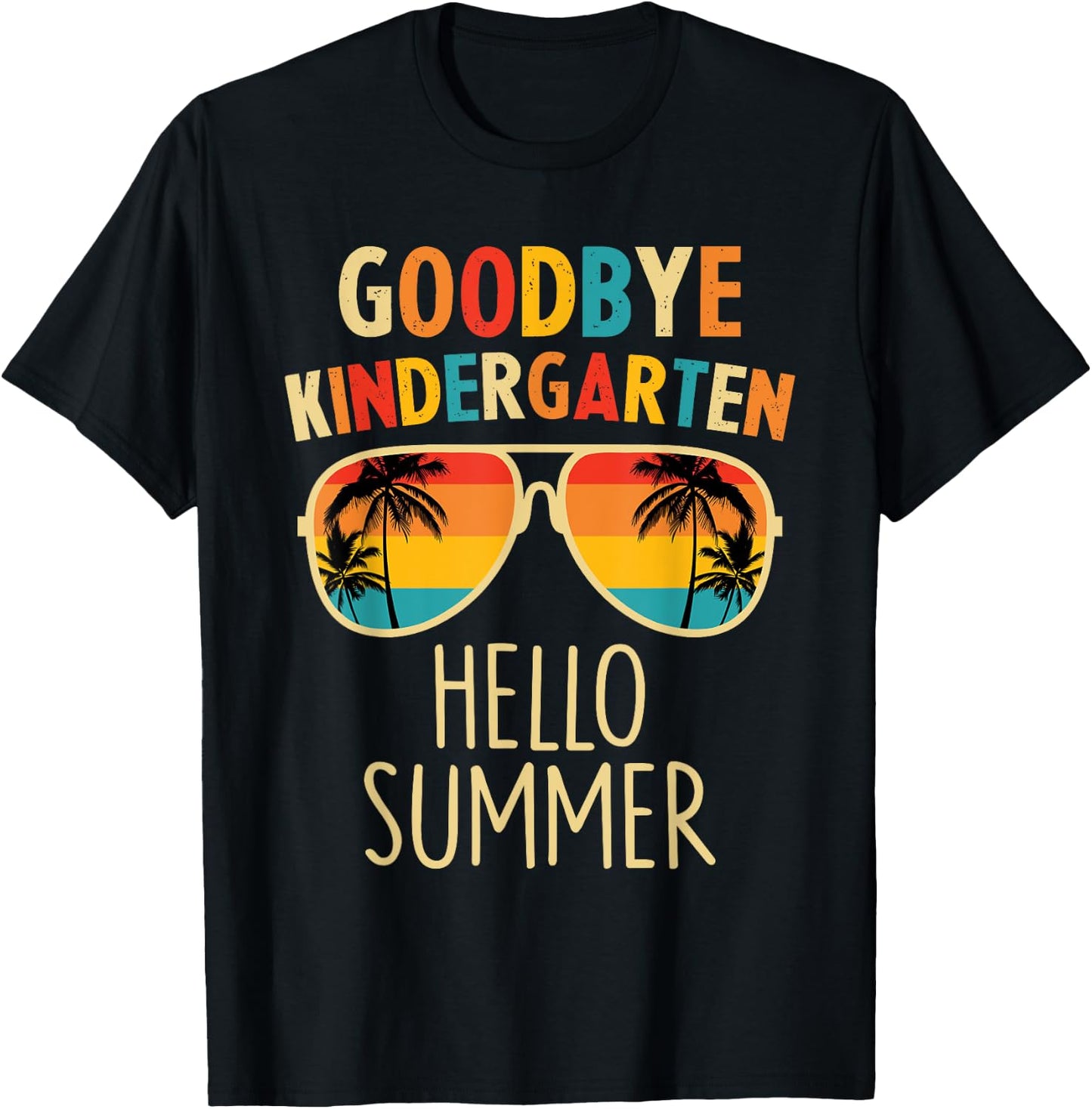 Goodbye Kindergarten Hello Summer Last Day Graduation Boys T-Shirt - T-Shirt | Black