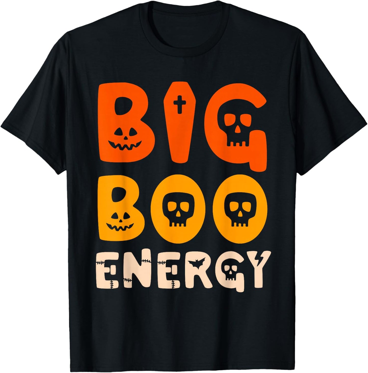 Big Boo Energy Halloween Ghost Shirt Funny Costume T-Shirt - T-Shirt | Black