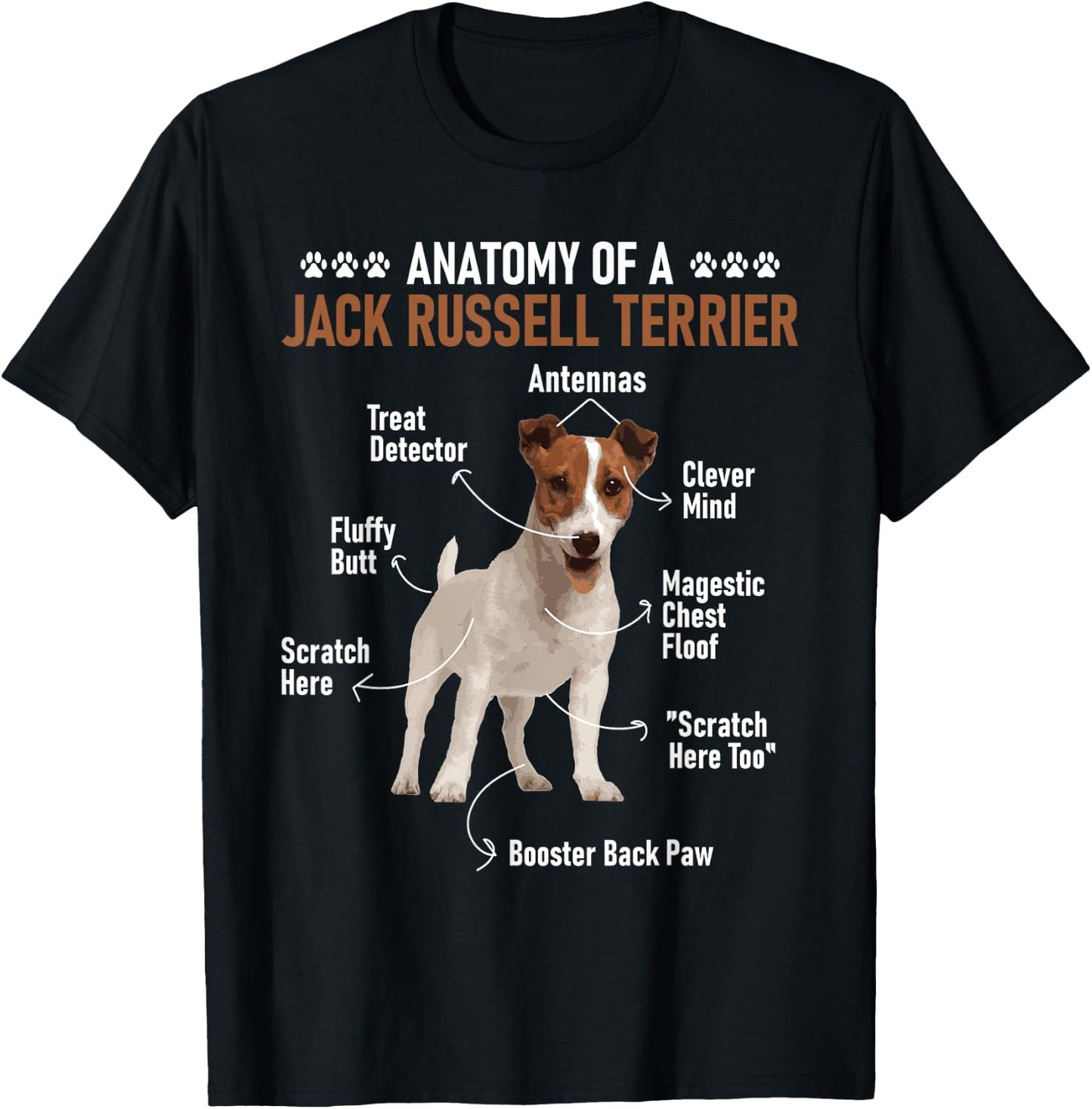 Anatomy Of A Jack Russell Terrier - Dog Owner Animal Lover Women Girls Kids T-Shirt - T-Shirt | Black