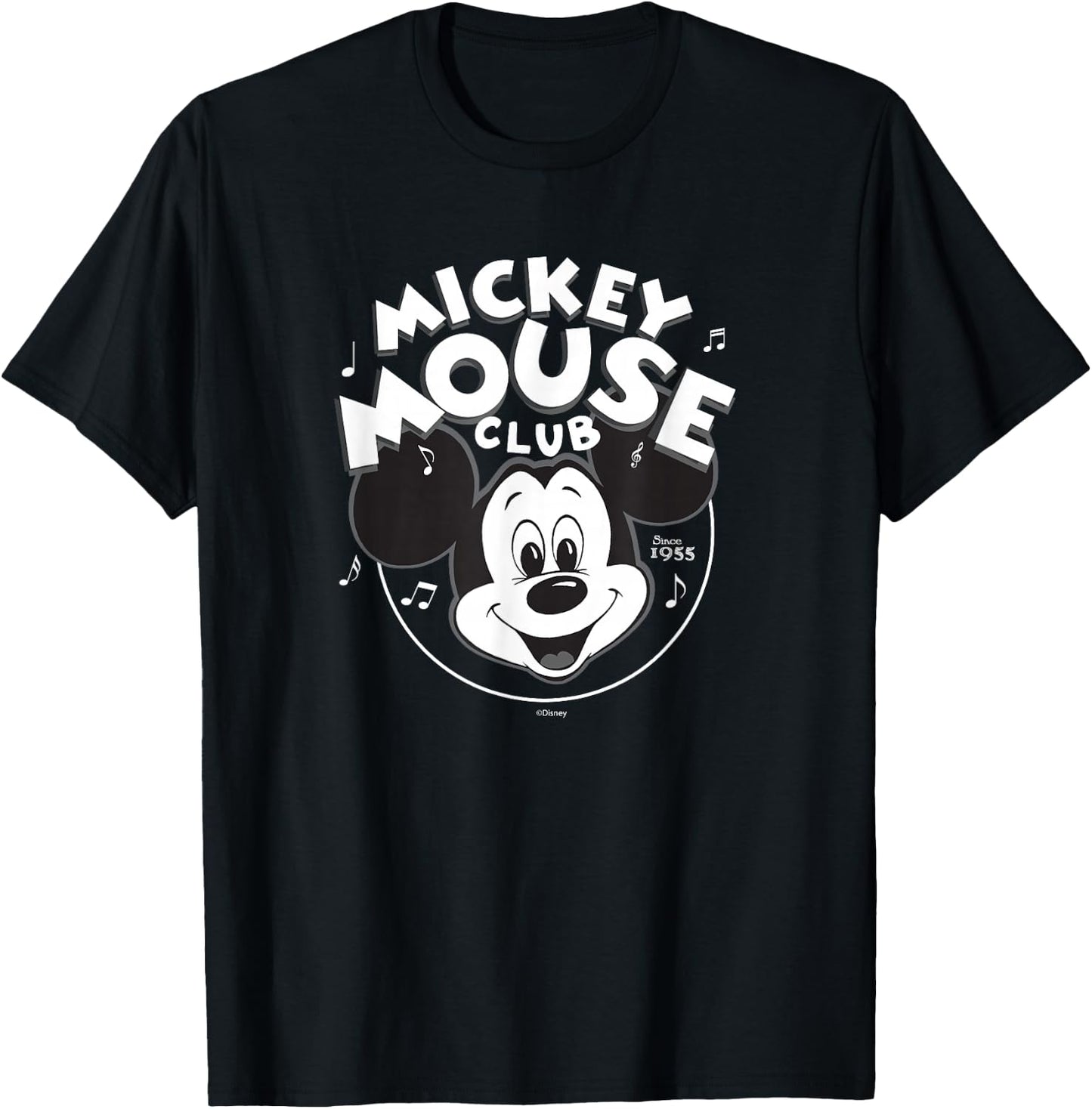 Disney 100 Mickey Mouse Club Logo Black & White Retro D100 Small T-Shirt - T-Shirt | Black