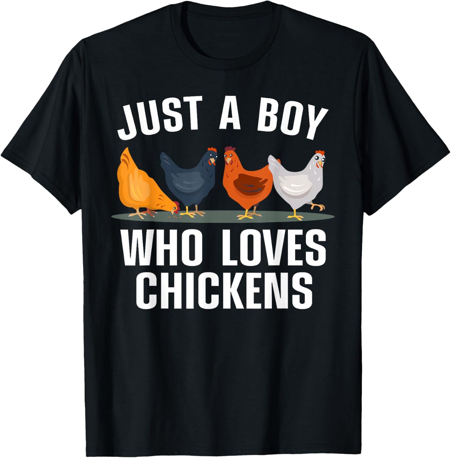 Cute Chicken Design Boys Kids Farming Chicken Lover T-Shirt - T-Shirt | Black