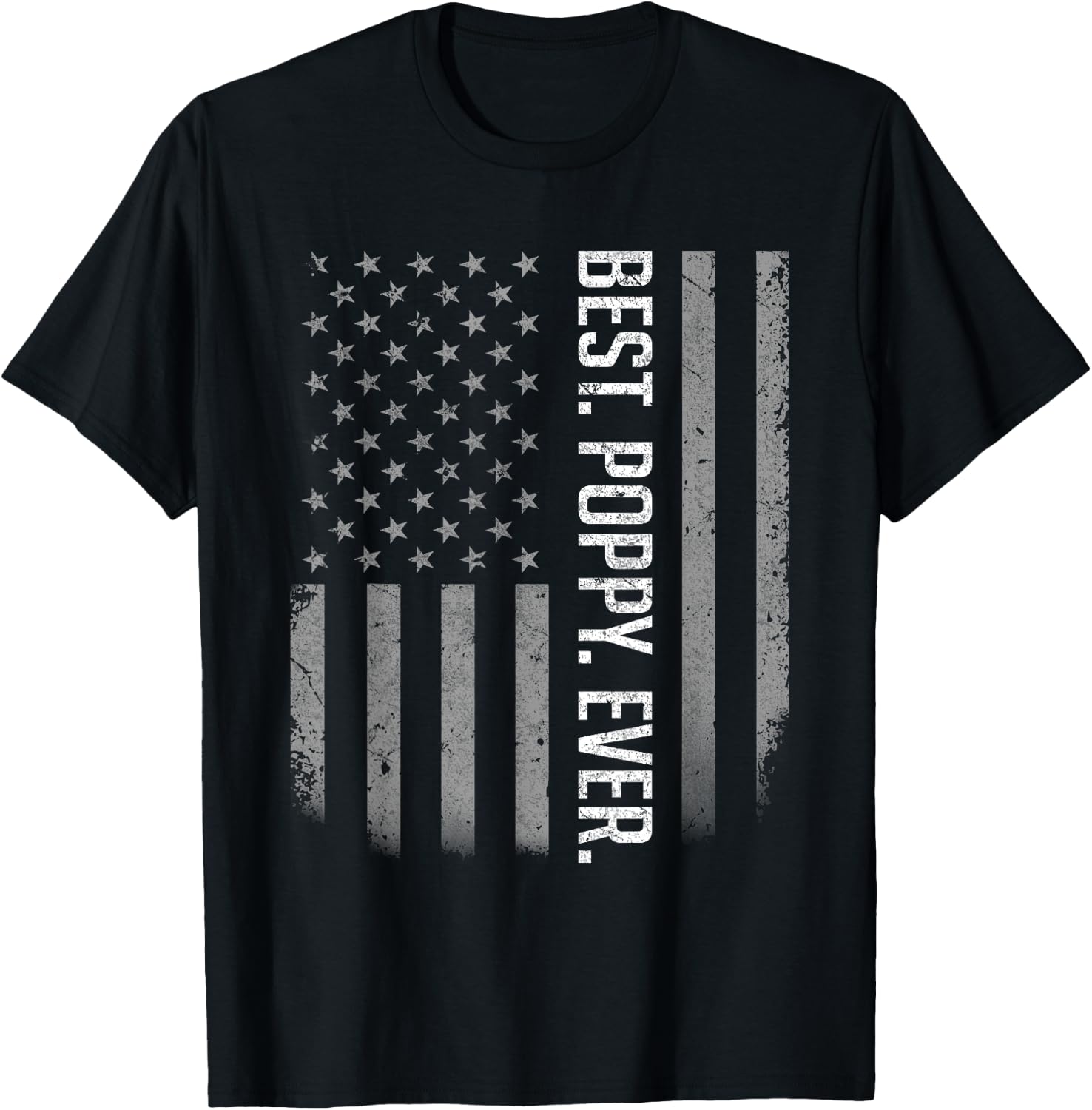 Best Poppy Ever US American Flag Shirt Gift Father's Day T-Shirt - T-Shirt | Black