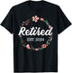 Retired 2024 floral with flowers for grandma in retirement T-Shirt - T-Shirt | Black