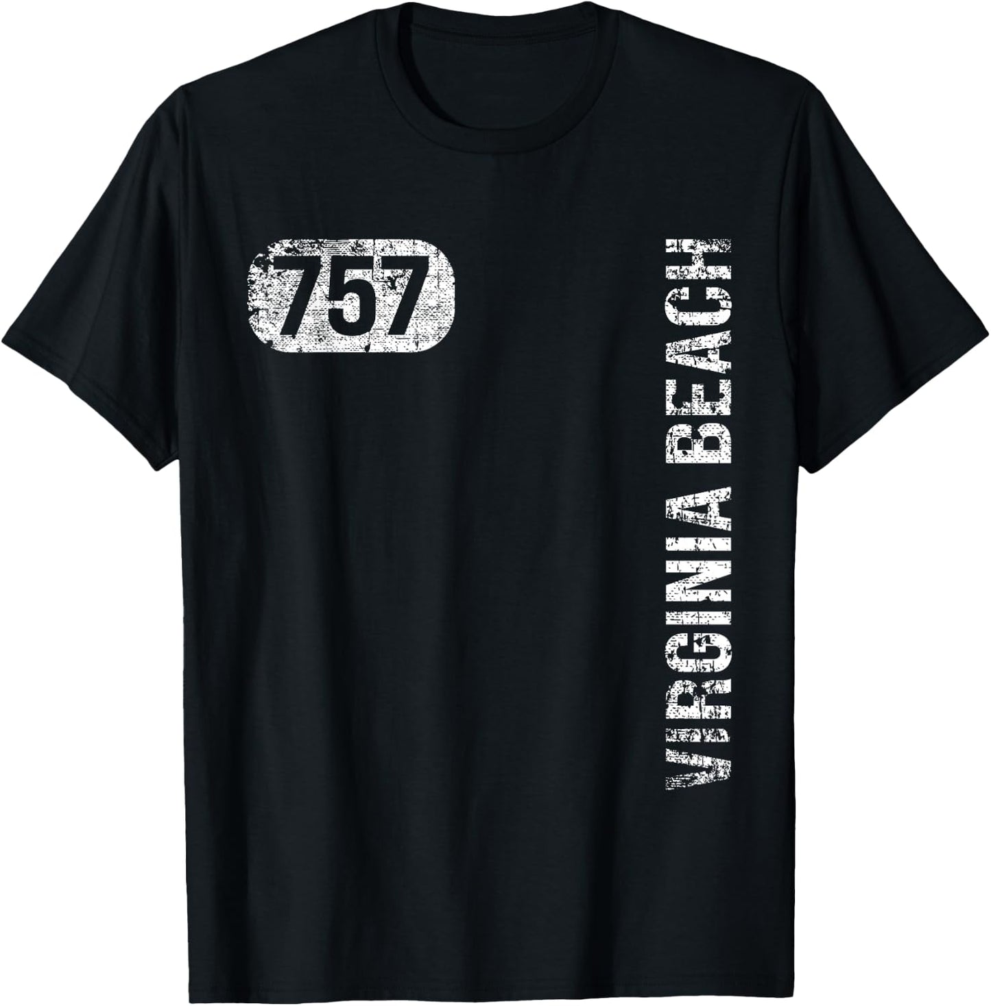 Virginia Beach Virginia 757 Area Code Vintage Retro T-Shirt - T-Shirt | Black