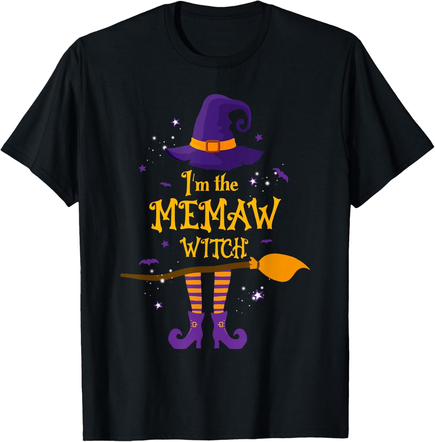 I'm The Memaw Witch Costume Halloween Matching Family T-Shirt - T-Shirt | Black