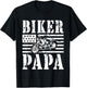 Vintage Papa Biker - Papa Motorcycle T-Shirt - T-Shirt | Black
