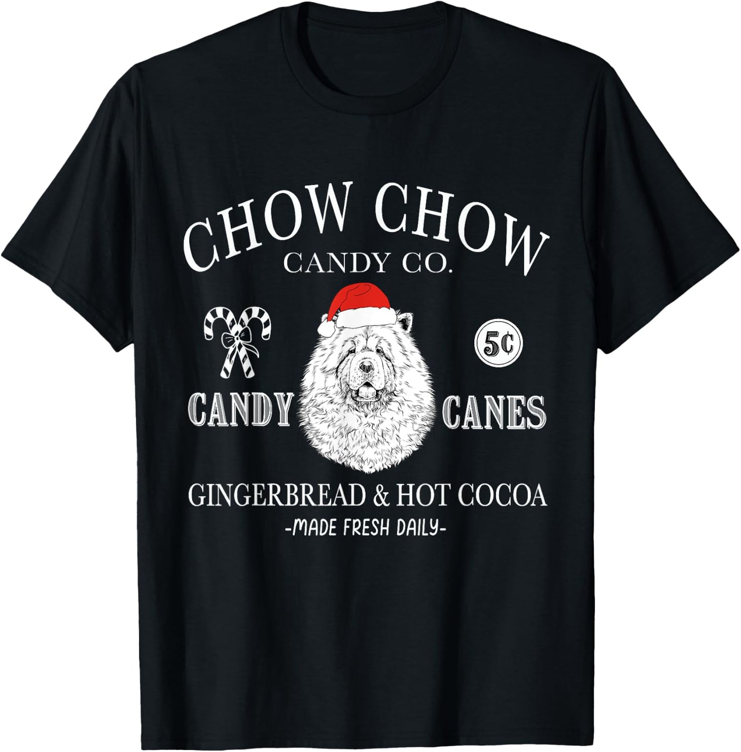 Funny Santa Chow Chow Mom Christmas Vintage Holiday T-Shirt - T-Shirt | Black