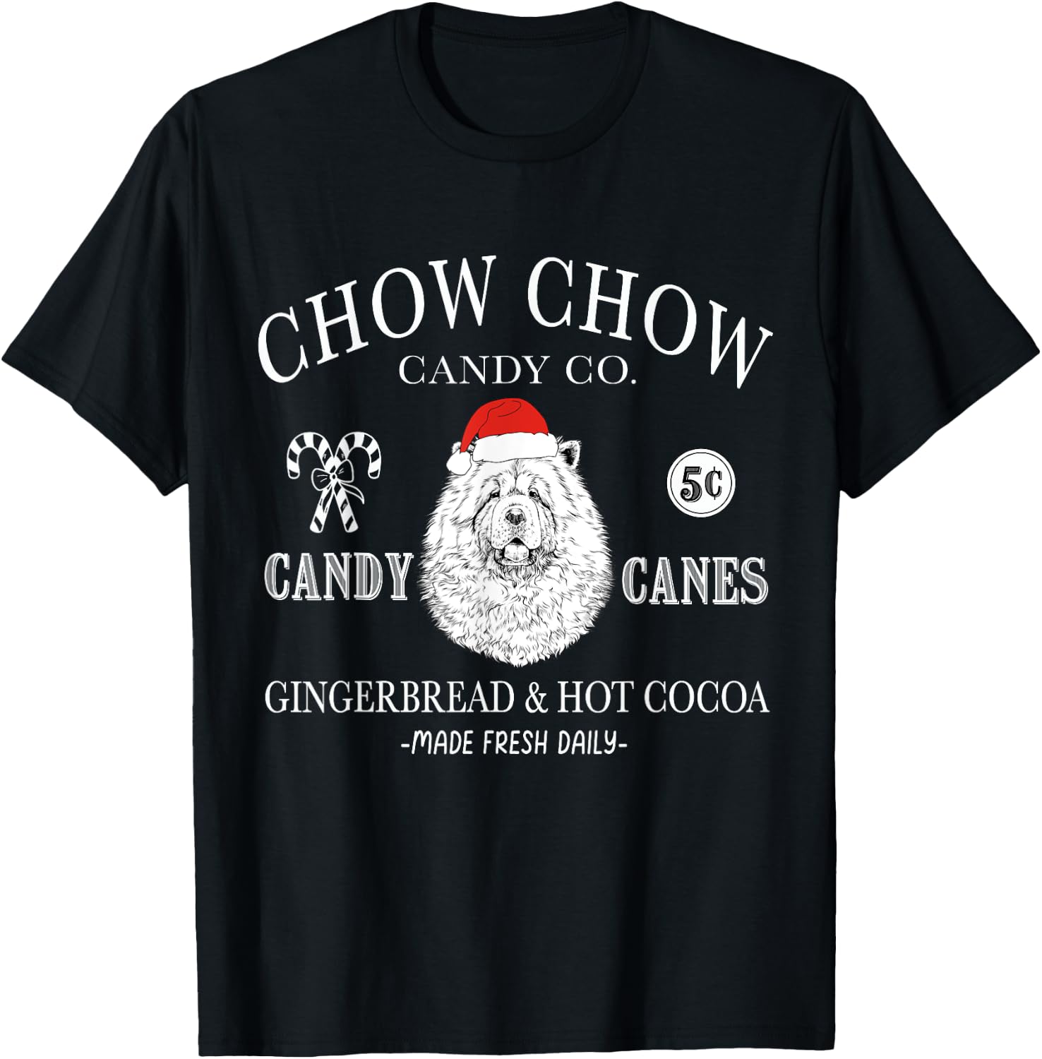 Funny Santa Chow Chow Mom Christmas Vintage Holiday T-Shirt - T-Shirt | Black