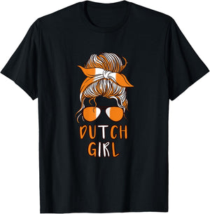 Dutch Girl Holland girls Netherlands Dutch women T-Shirt - T-Shirt | Black