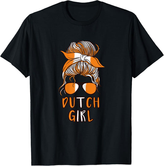 Dutch Girl Holland girls Netherlands Dutch women T-Shirt - T-Shirt | Black