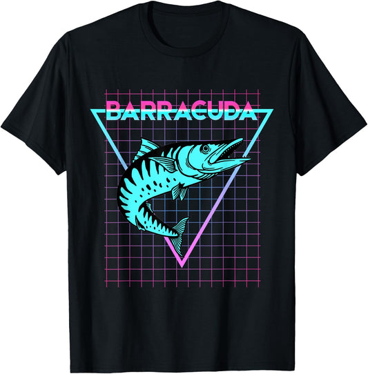 Barracuda Fish Fishing Aesthetic Retro Barracuda T-Shirt - T-Shirt | Black