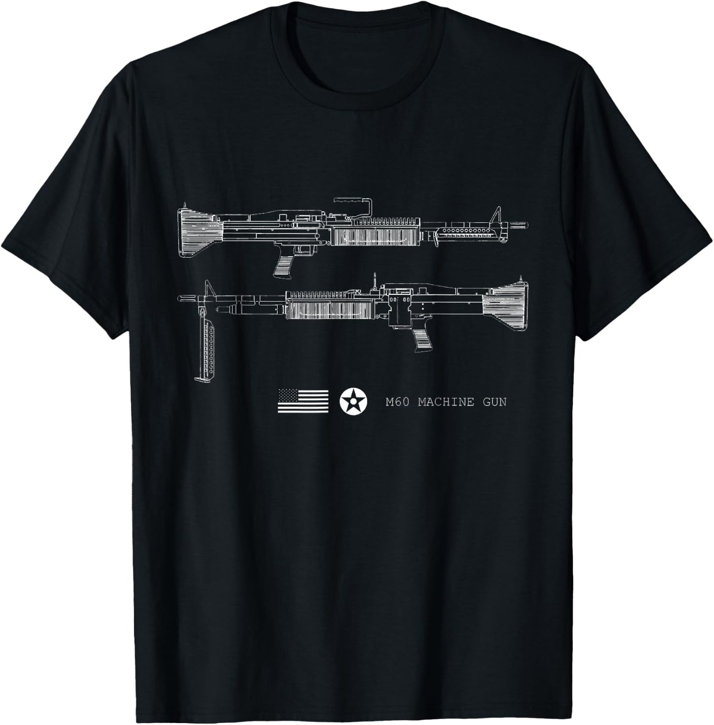 M60 Military Machine Gun T-Shirt - T-Shirt | Black