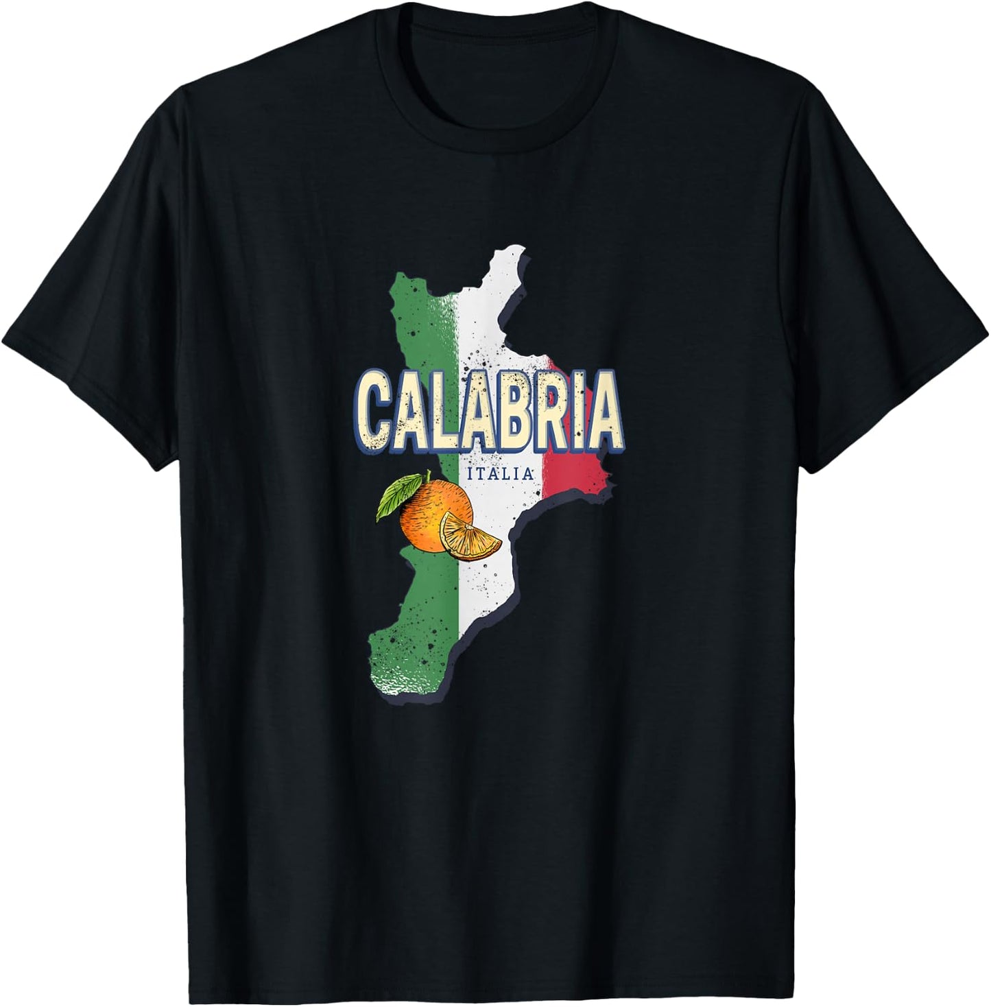 Calabria Italy Retro Region Map Vintage Souvenir T-Shirt - T-Shirt | Black