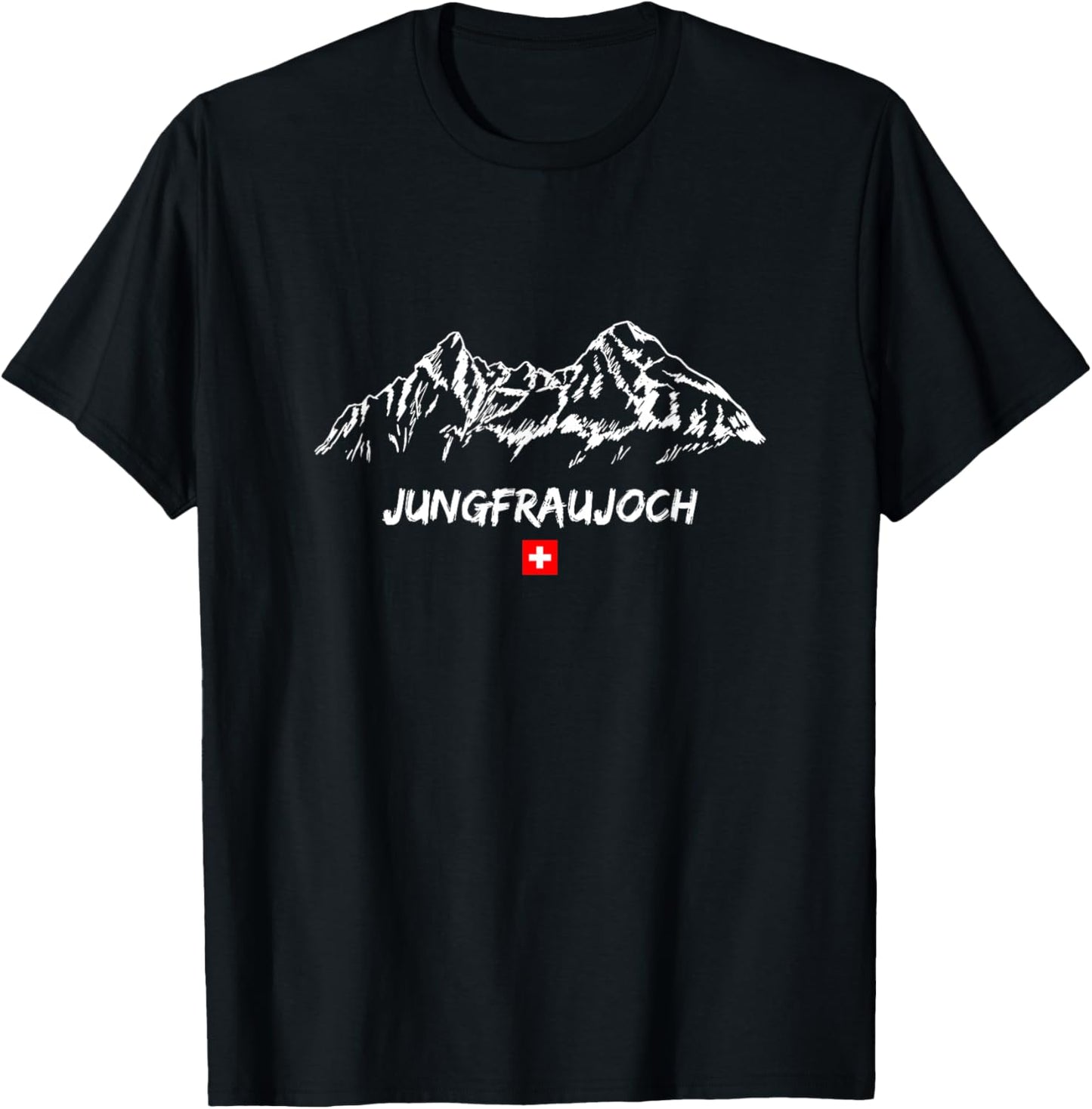 Jungfraujoch Alps Mountain Panorama Ski Holiday Apres-Ski T-Shirt - T-Shirt | Black