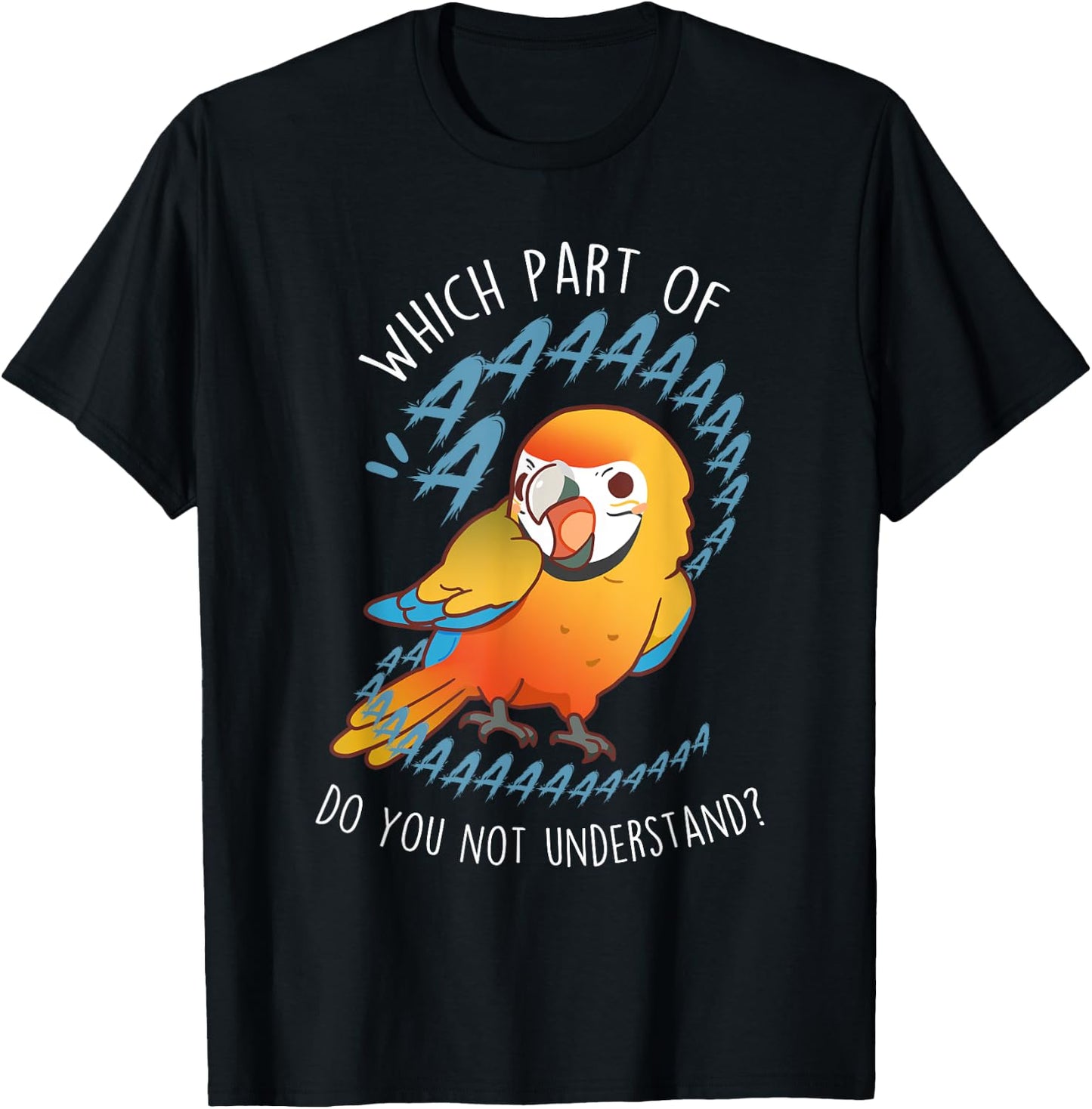 Camelot Macaw Parrot Aaaa Funny Cute Pet Hybrid Bird Mom Dad T-Shirt - T-Shirt | Black