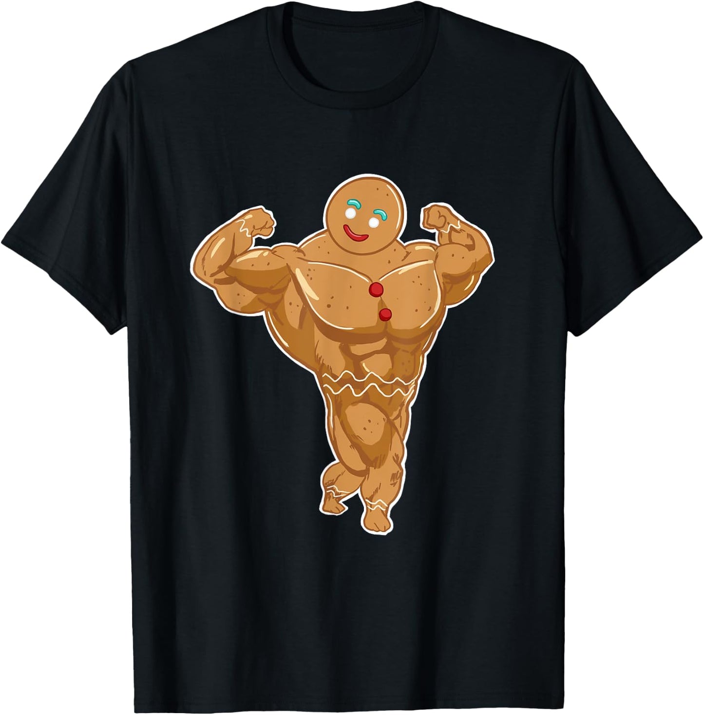 Miftees Christmas Superhero Gingerbread Man T-Shirt - T-Shirt | Black