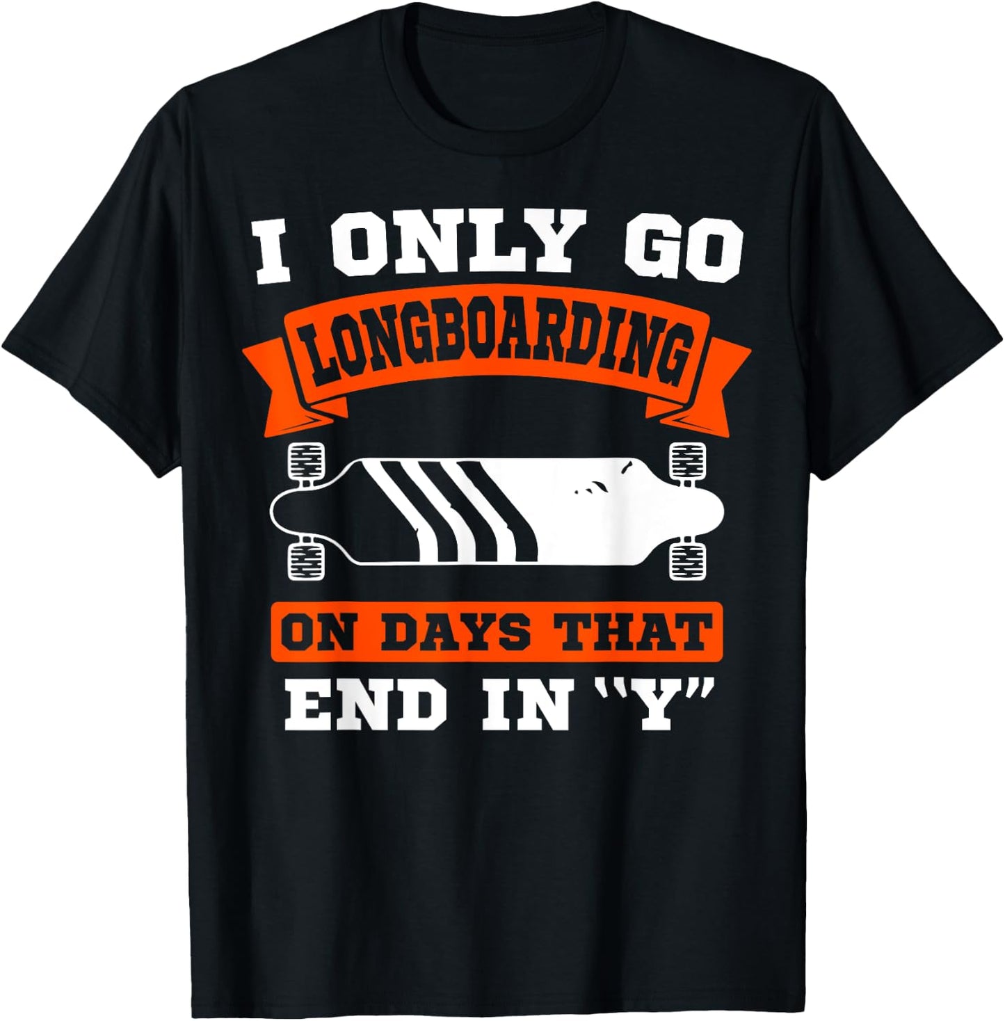 Longboard Sidewalk Surfing Long Surfboard Skateboarder T-Shirt - T-Shirt | Black
