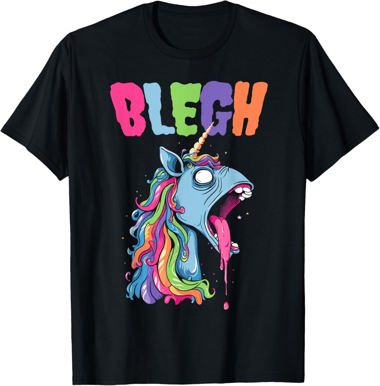 Live Laugh Blegh Bleghssed Heavy Metal Metalcore Unicorn T-Shirt - T-Shirt | Black