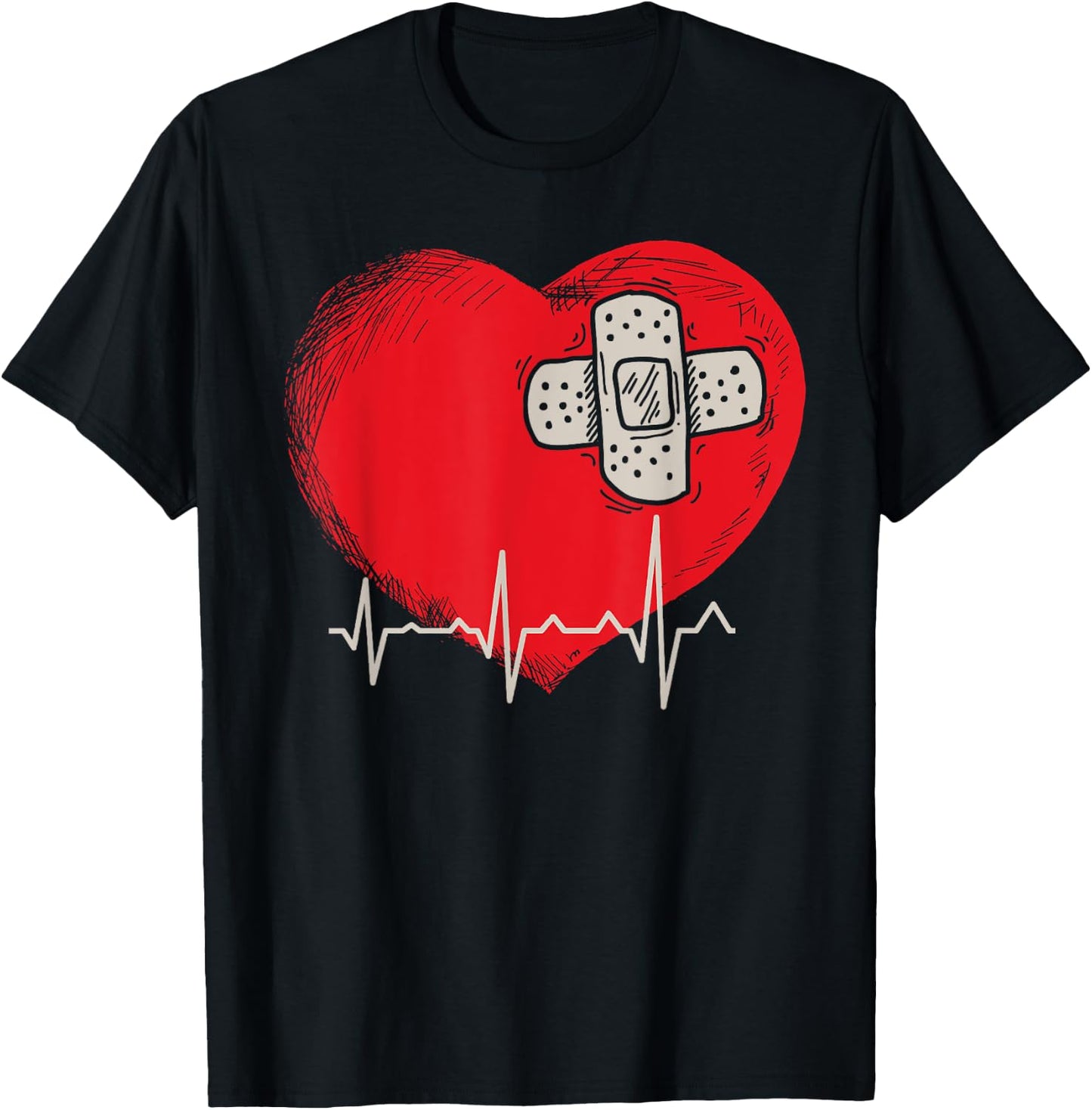 Heart Disease Survivor Awareness Month Support T-Shirt - T-Shirt | Black