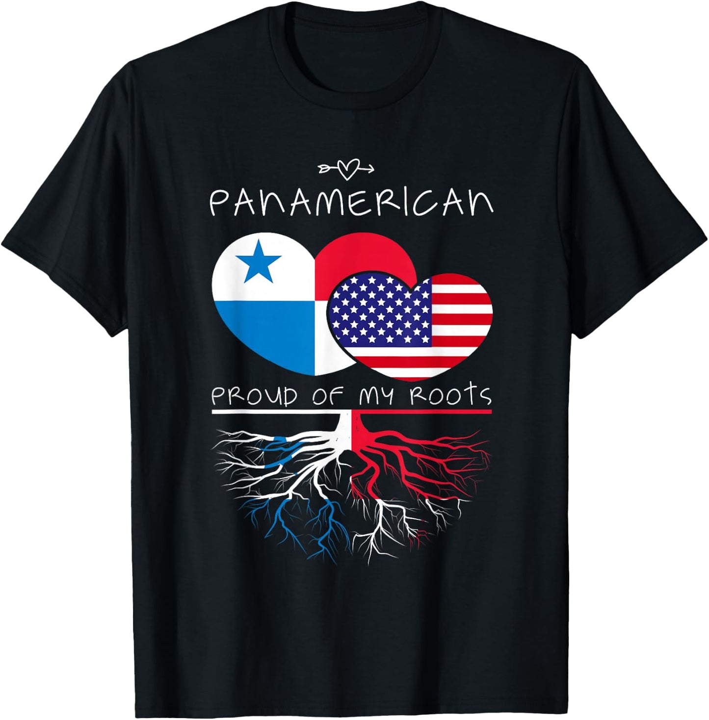 Panama USA Proud of Both Countries Panamerican T-Shirt - T-Shirt | Black