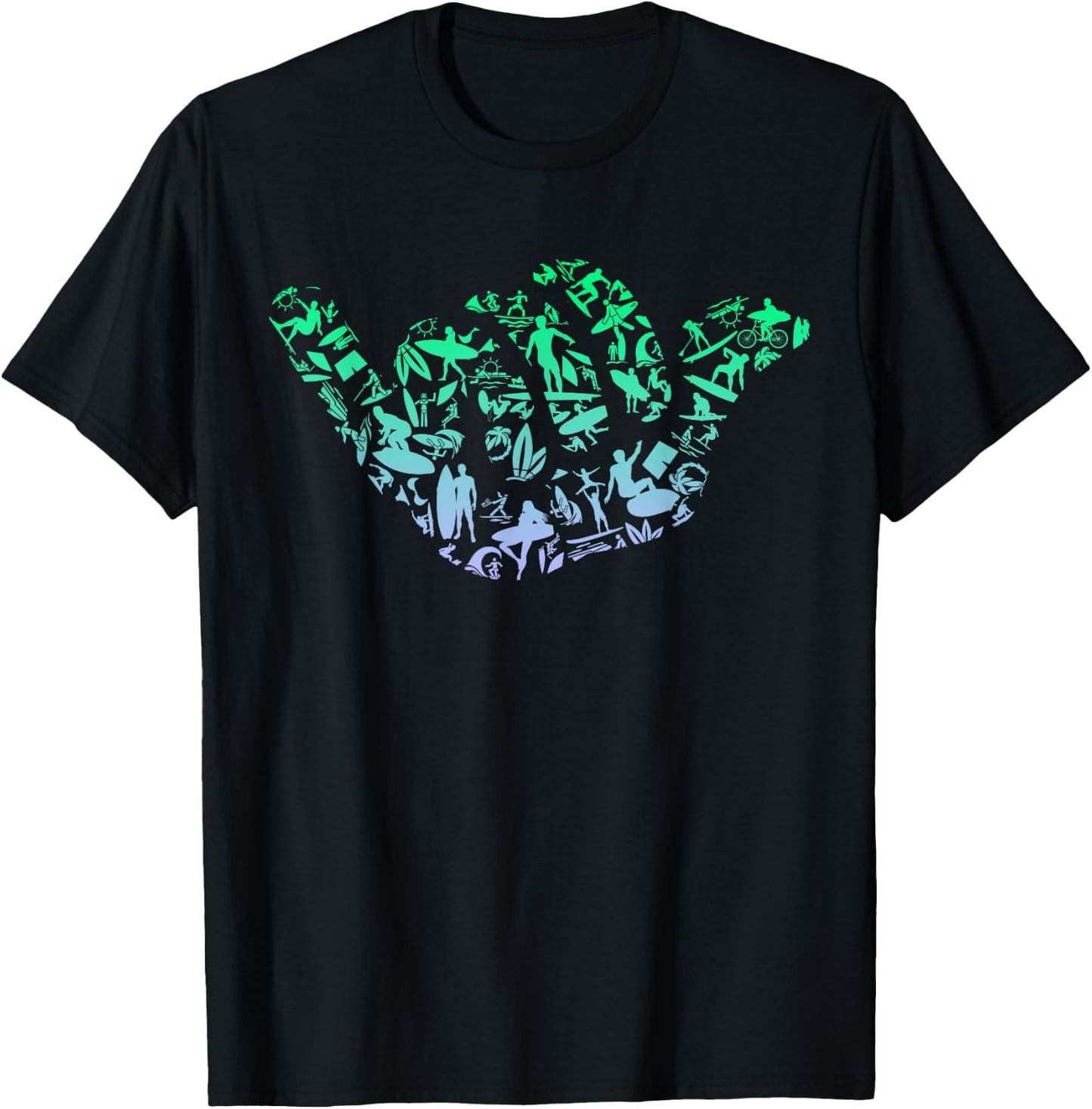 Surf Icons for Surfer | Surf Boys Surfing T-Shirt - T-Shirt | Black