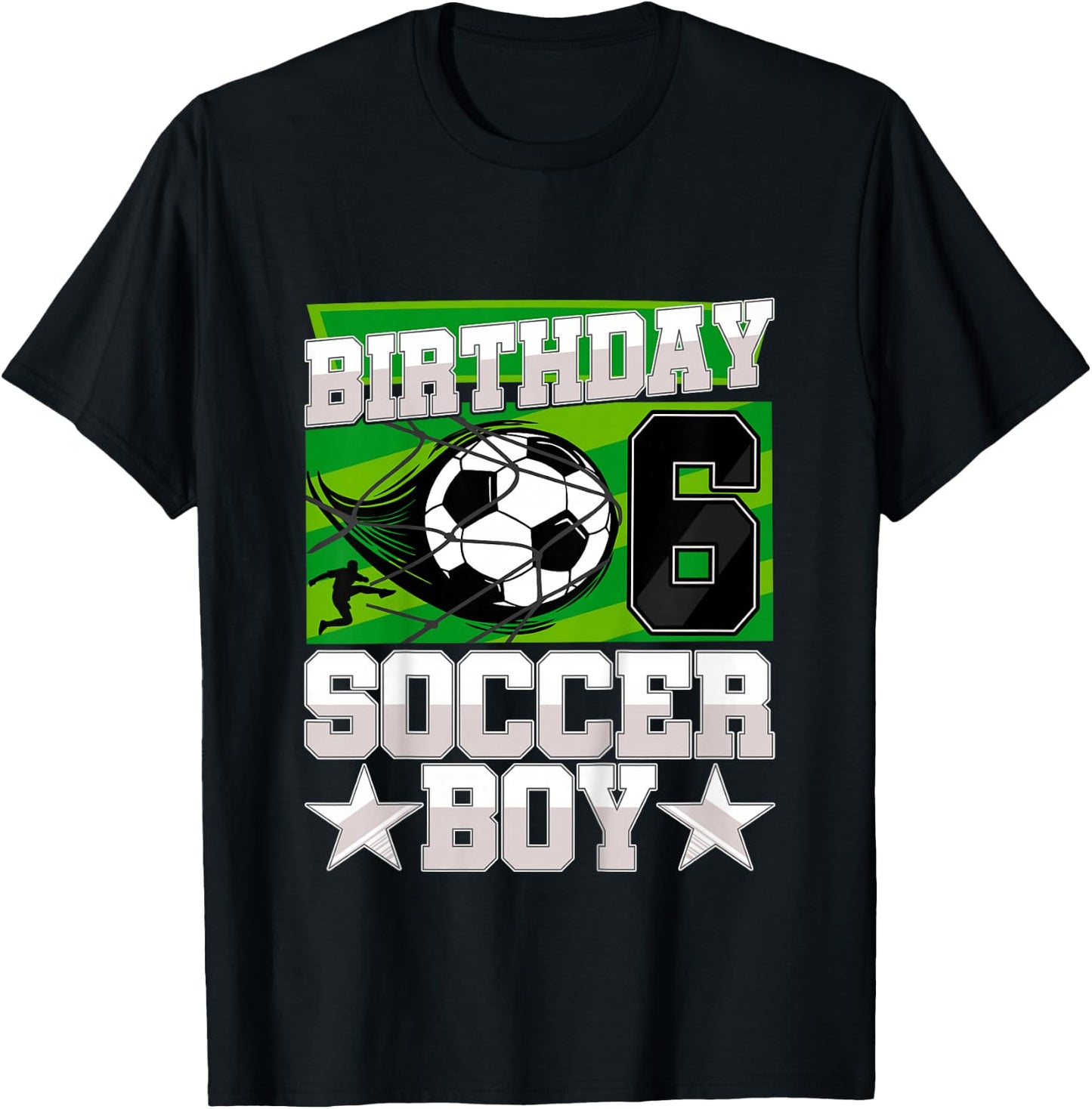 Football Birthday Party - 6th Birthday Boy 6 Years Old T-Shirt - T-Shirt | Black