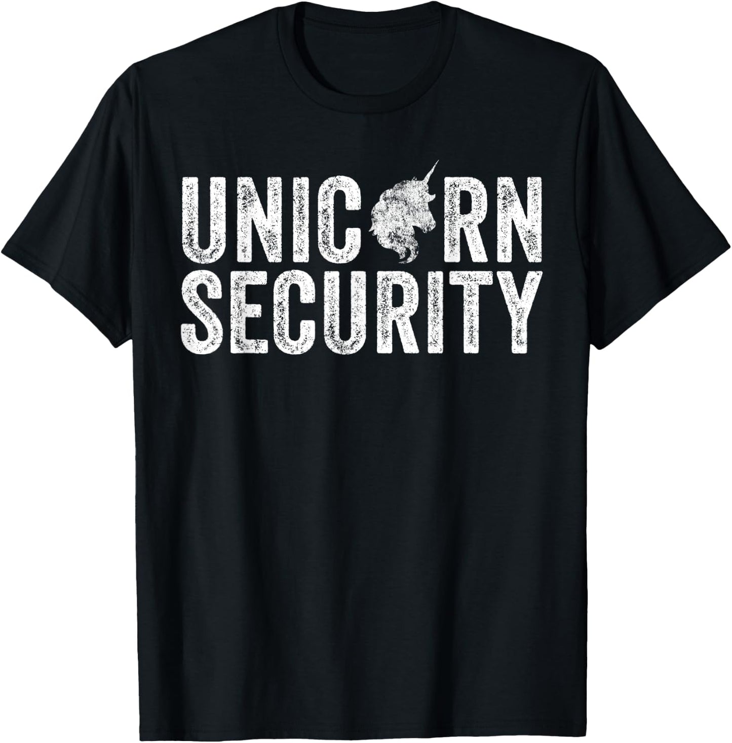 Unicorn Security Halloween Costume Dad Mom Daughter Funny T-Shirt - T-Shirt | Black
