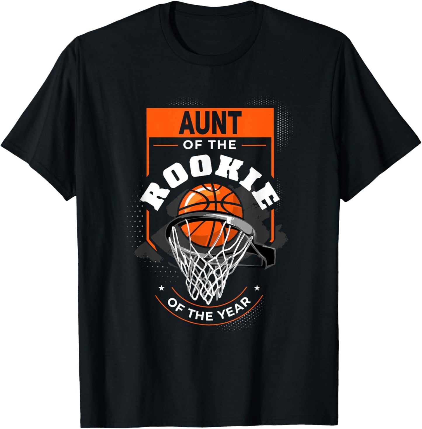 Auntie Rookie of the Year Basketball Aunt of the Rookie T-Shirt - T-Shirt | Black