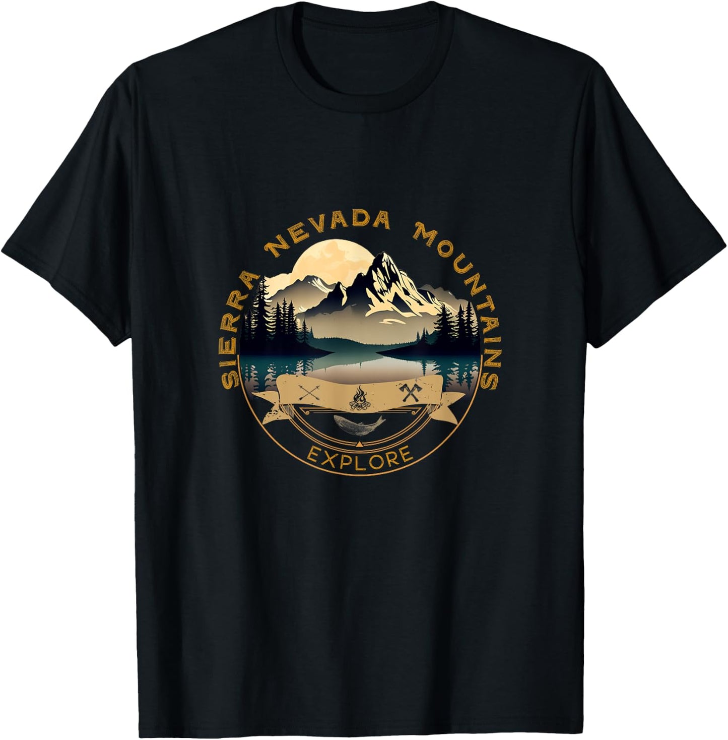 Sierra Nevada Mountains Vacation Apparel - Souvenir T-Shirt - T-Shirt | Black