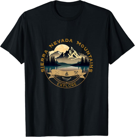Sierra Nevada Mountains Vacation Apparel - Souvenir T-Shirt - T-Shirt | Black