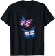 Nicaragua and the USA bicultural roots. Butterfly version T-Shirt - T-Shirt | Black
