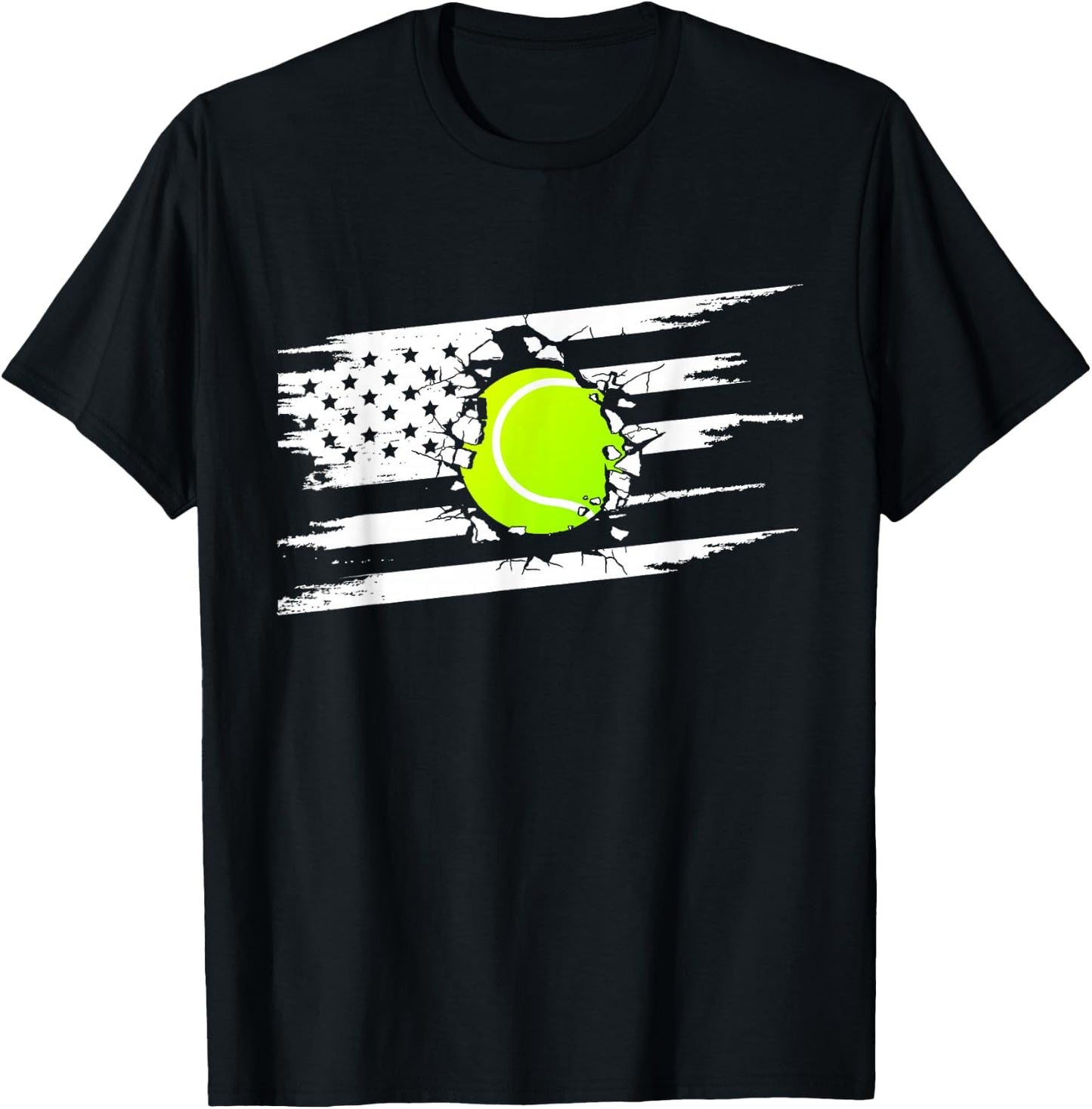 American Flag Tennis Apparel - Tennis T-Shirt - T-Shirt | Black