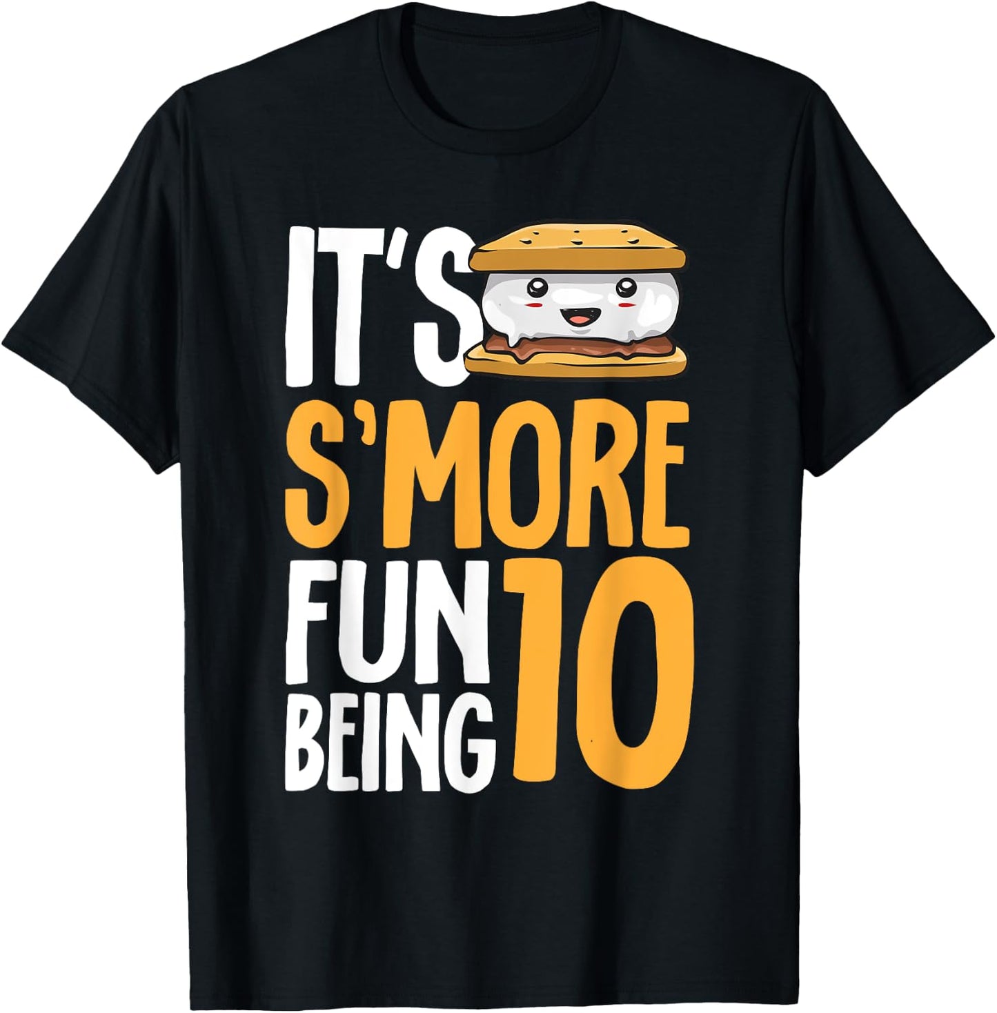 S’more Campfire 10th Birthday Marshmallow Camping Smore T-Shirt - T-Shirt | Black