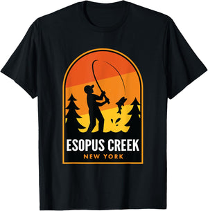 Esopus Creek New York Fishing T-Shirt - T-Shirt | Black